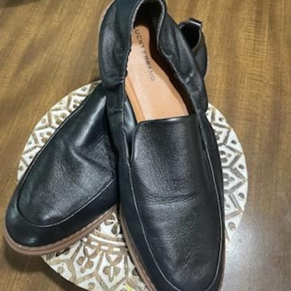 Lucky Brand Men's Black Leather Slip-Ons - Picture 1 of 2